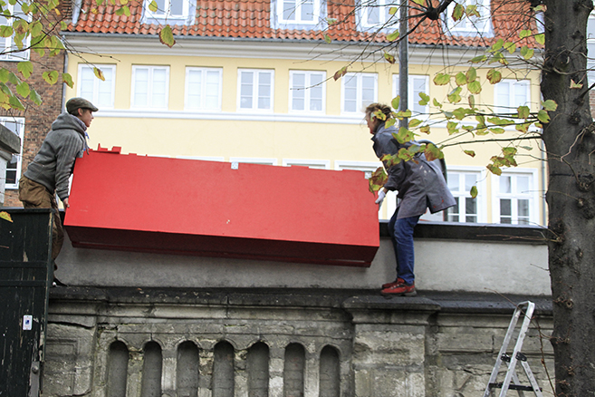 Urban art in Helsingør—A red thread weaving through Toldkammeret, linking maritime past to present - Process 5