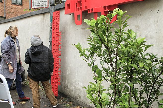 Urban art in Helsingør—A red thread weaving through Toldkammeret, linking maritime past to present - Process 4