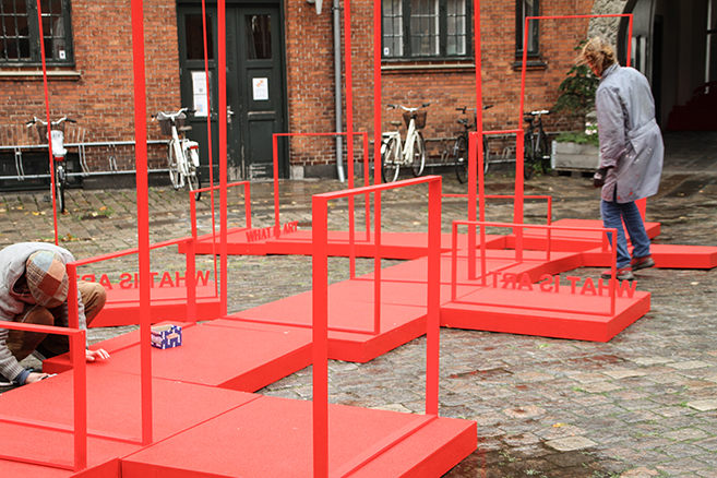 Urban art in Helsingør—A red thread weaving through Toldkammeret, linking maritime past to present - Process 1
