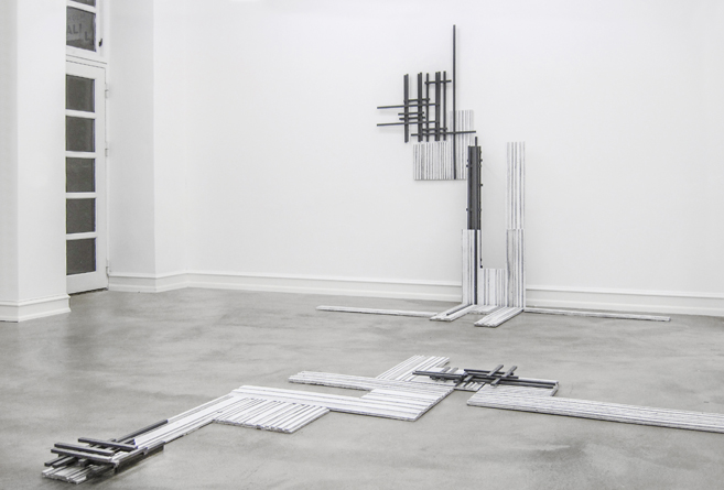 Ceramic-glazed concrete works engaging with space, light, and ornamentation at Gallery Oxholm, 2014. 2