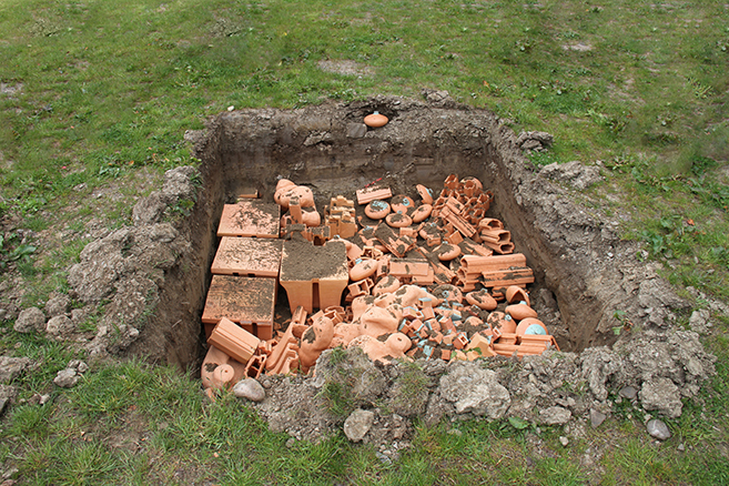 "The End"—Fragment 5, an inverted archaeological excavation at Alfred Square, burying ceramics for future rediscovery 7