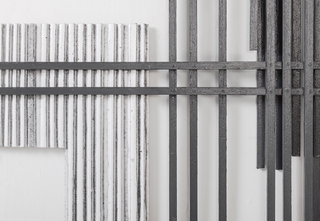 Ceramic-glazed concrete works engaging with space, light, and ornamentation at Gallery Oxholm, 2014. 8