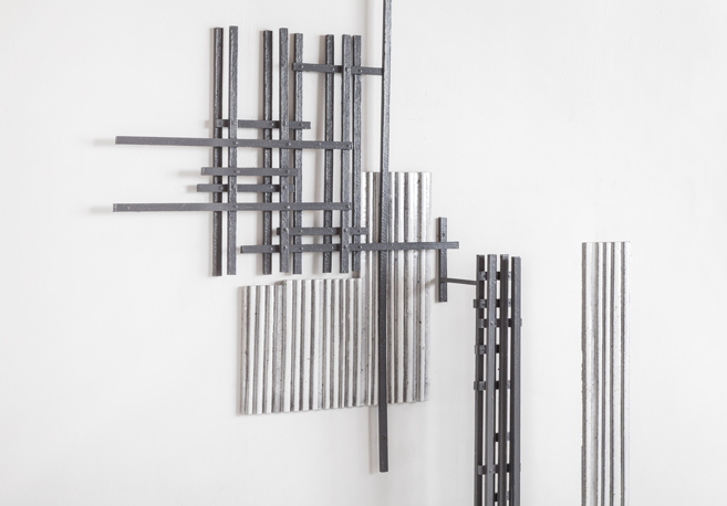 Ceramic-glazed concrete works engaging with space, light, and ornamentation at Gallery Oxholm, 2014. 6